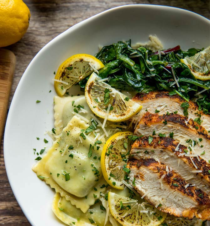 Blackened Chicken with Swiss Chard